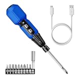 AMIR Power Screwdriver Cordless Rechargeable&comma; Electric Screwdriver Sets&comma; Portable Automatic Home Repair Tool Kit&comma; Motorized Screwdriver with LED Lights and USB Cable&comma; Blue