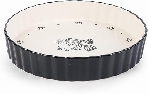 Wisenvoy Sartén para tartas para quiche, plato de cerámica para tartas de 9 pulgadas, sartén para tartas de 9 pulgadas, sartén profunda para tartas,
