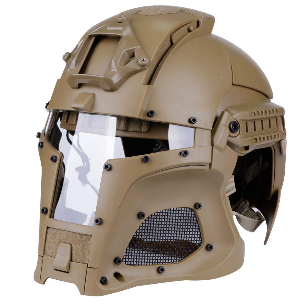 Noga Taktyczny, wojskowy kask balistyczny, na szynie bocznej, wojskowy kask do paintballa, maska pełnotwarzowa (t)