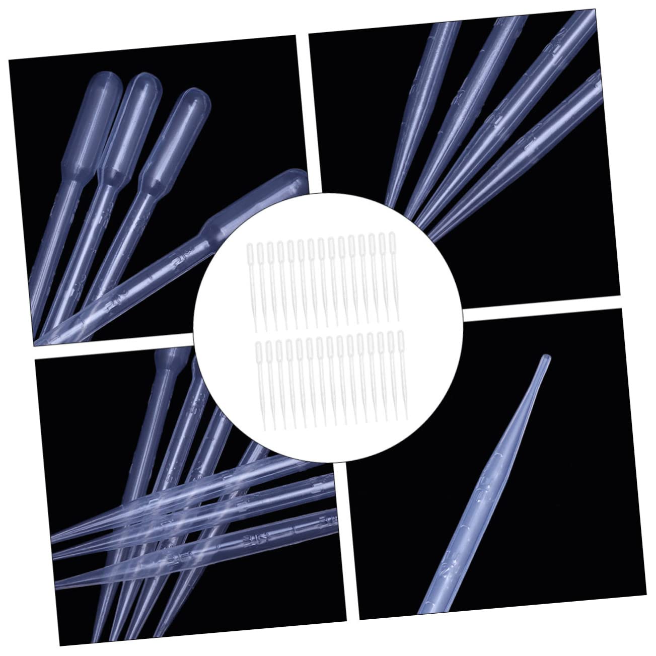 300pcs Graduated Plastic Pipettes Disposable Droppers for Liquid Transfer for Essential Oils Cosmetics Lab Experiments and Aromatherapy Blends