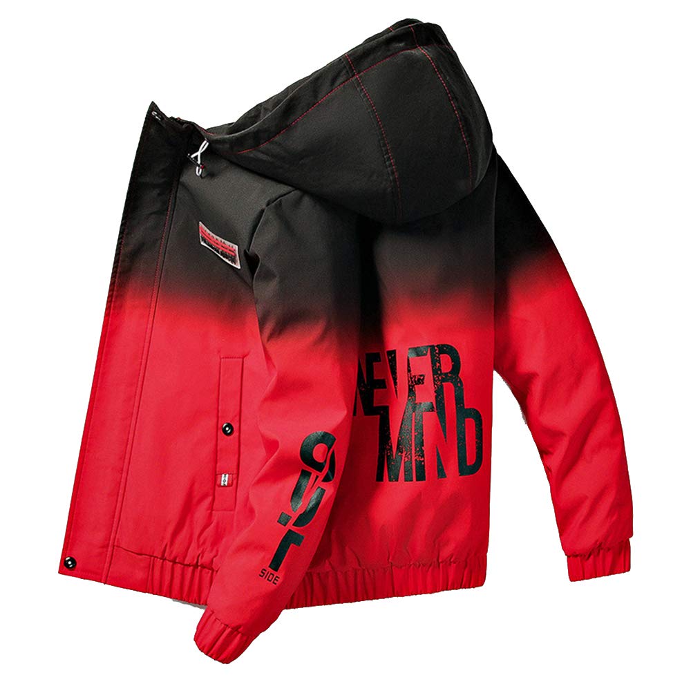 Enen Men's Red Padded Jacket Hooded Jacket Thick Ultrawarm Winter Coat Windproof Outerwear - Microfibre Filler - For Winter Travelling, Walking, Ski Jacket (,Xl)