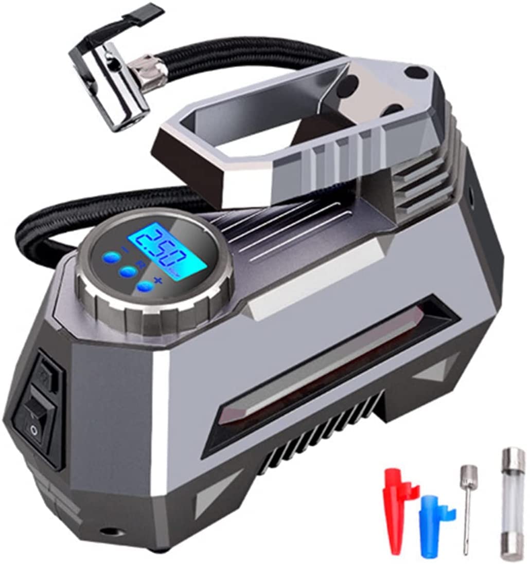 Compressore d'Aria Portatile,Adatto per Pneumatici Auto Pompa Gonfiaggio Pneumatici 12V DC, 150 PSI con Torcia LED di Emergenza, Adatto per Auto, Moto, Biciclette, Prodotti Gonfiabili,B