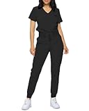 Monarch Uniforms Slim Fit Stretchy Scrubs Women&apos;s Jogger Scrub Set Slim Jogger Scrubs with Tuck-In Top for Women