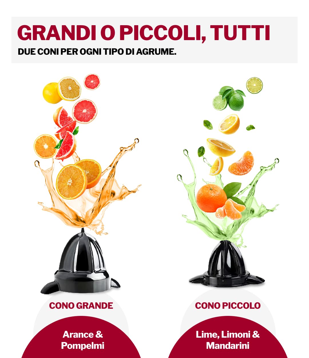 Turmix Multi-Juicer machine CX 650 – Spremiagrumi elettrico professionale in acciaio inox, 2 coni per agrumi grandi e piccoli, beccuccio antigoccia, motore silenzioso 160 W, lavabile in lavastoviglie