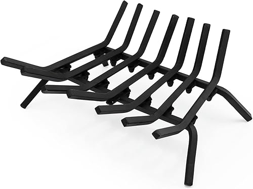 Miniatura 1 de Tangkula Rejilla de chimenea de 18 pulgadas 7 barras de acero sólido para chimenea de interior y exterior 12 pulgada de hierro fundido resistente