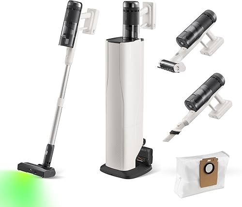 roborock Aspiradora inalámbrica H60 Hub Pro con base de vacío automático, succión de 170 AW para alfombras y pelo de mascotas, aspiradoras con