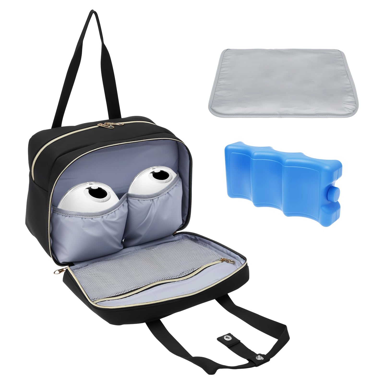 ZEJEXXB Wearable Breast Pump Bag with Cooler Compatible with Momcozy,Elvie M5/S12 Pro and Medela Breast Pump in Style Portable Carrying Case for Working Mom and Outdoor