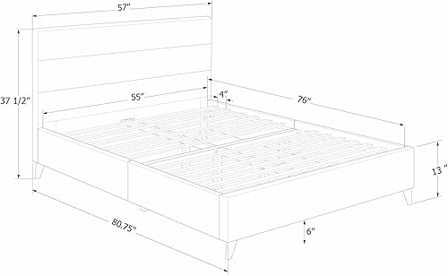 Miniatura 3 de South Shore Maliza - Cama completa tapizada con plataforma, matrimonial, color rosa