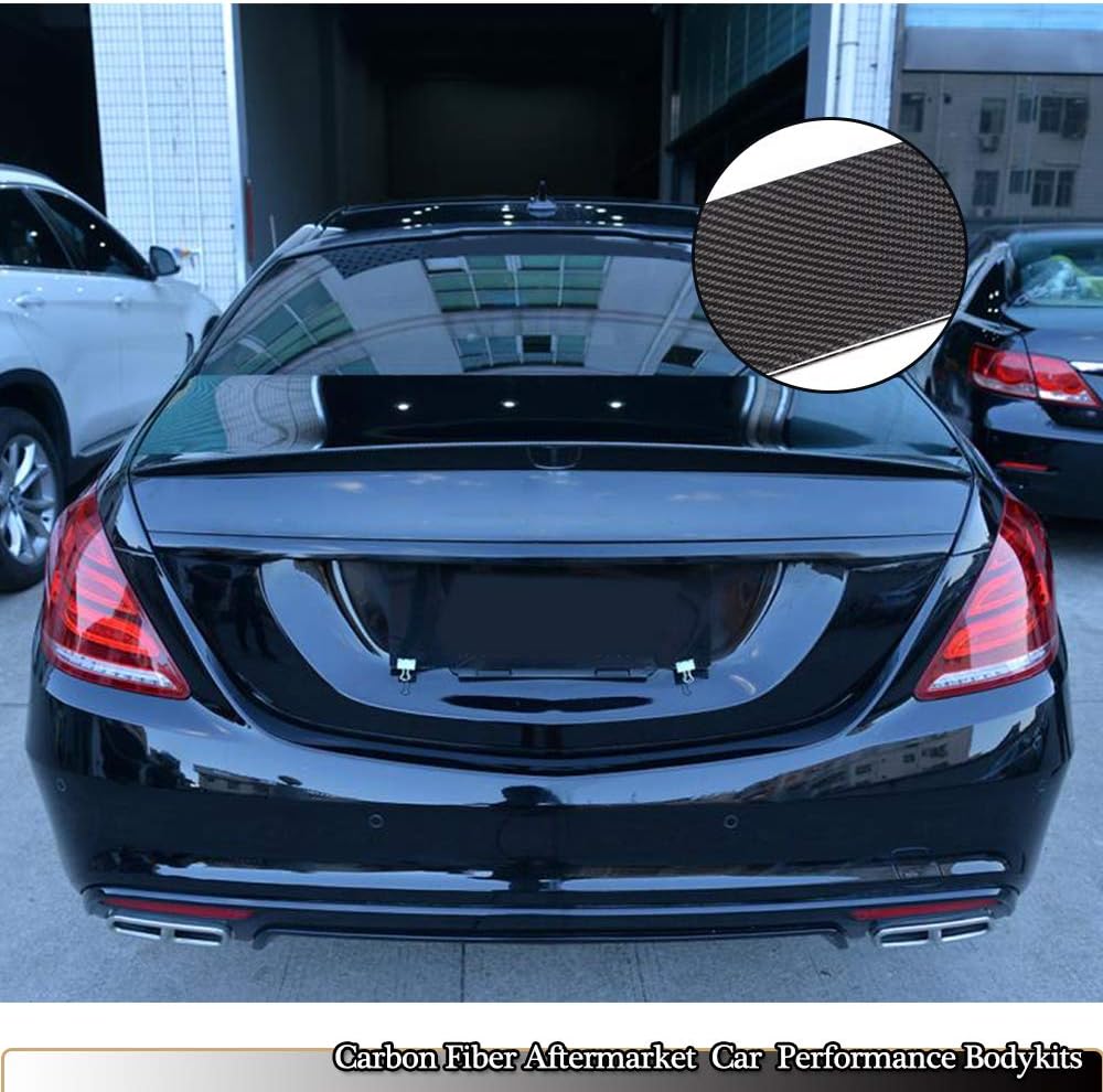 MCARCAR KIT Real Carbon Fiber Trunk Spoiler fits for Mercedes Benz S Class W222 S400 S500 S550 S560 S600 S63 AMG Sedan 2014-2019 Rear Boot Lid Highkick Spoiler Wing Lip