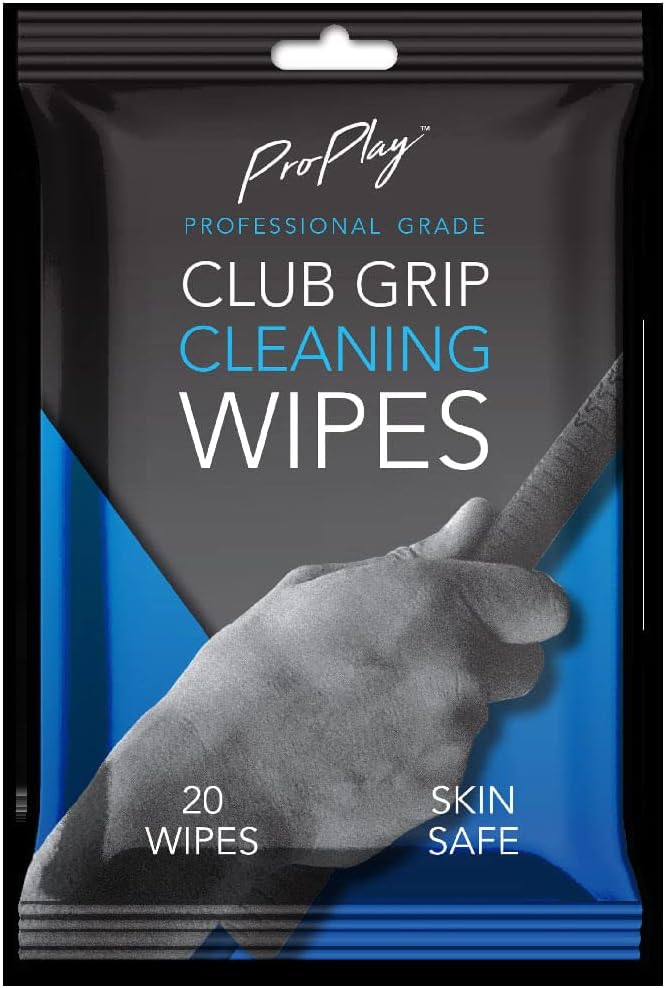 Club Grip Cleaning Wipes | Powerful Cleaner Removes Grime, Dirt, and Sweat | Restore Tackiness of Golf Club Grips | Convenient, Resealable Pack - Unscented 1 Pack