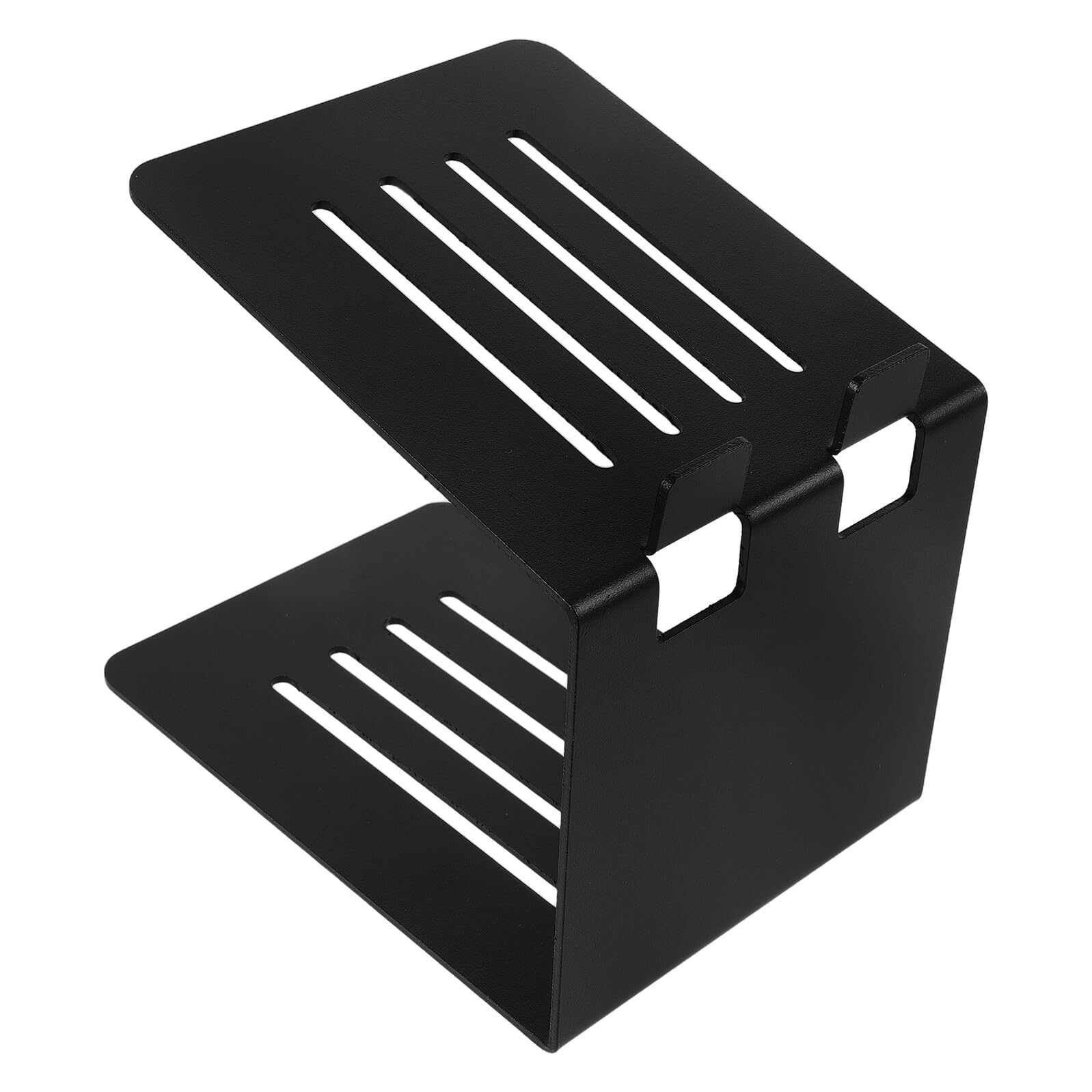 Soporte para Altavoz de Ordenador Sobremesa Diseño Que Ahorra Espacio y Ángulo Ajustable de Aleación Negro para Uso en Gaming y Hogar