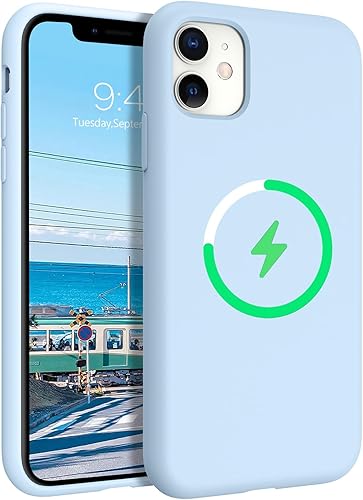 Miniatura 9 de BENTOBEN Funda magnética para iPhone 11 compatible con Magsafe Funda delgada de silicona suave de goma a prueba de golpes, forro de microfibra,