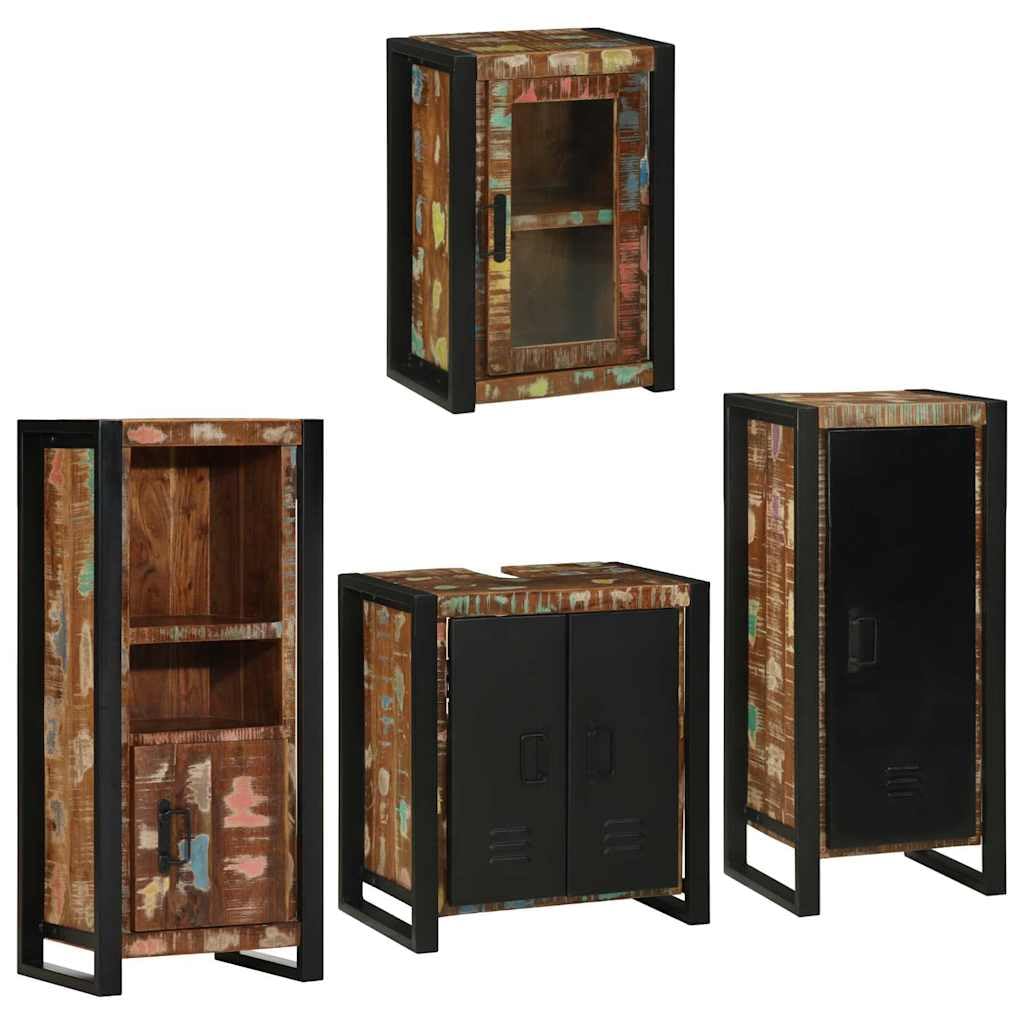 Set di mobili da bagno, 4 pezzi, multicolore, 55 x 35 x 60 cm, con