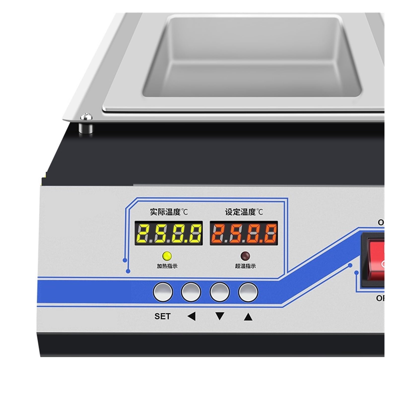 Crogiolo di saldatura, SPA-S66 Piccolo forno di fusione dello stagno in acciaio inossidabile Forno di stagno industriale regolabile con doppio display digitale da 400 W(SPA-S66)