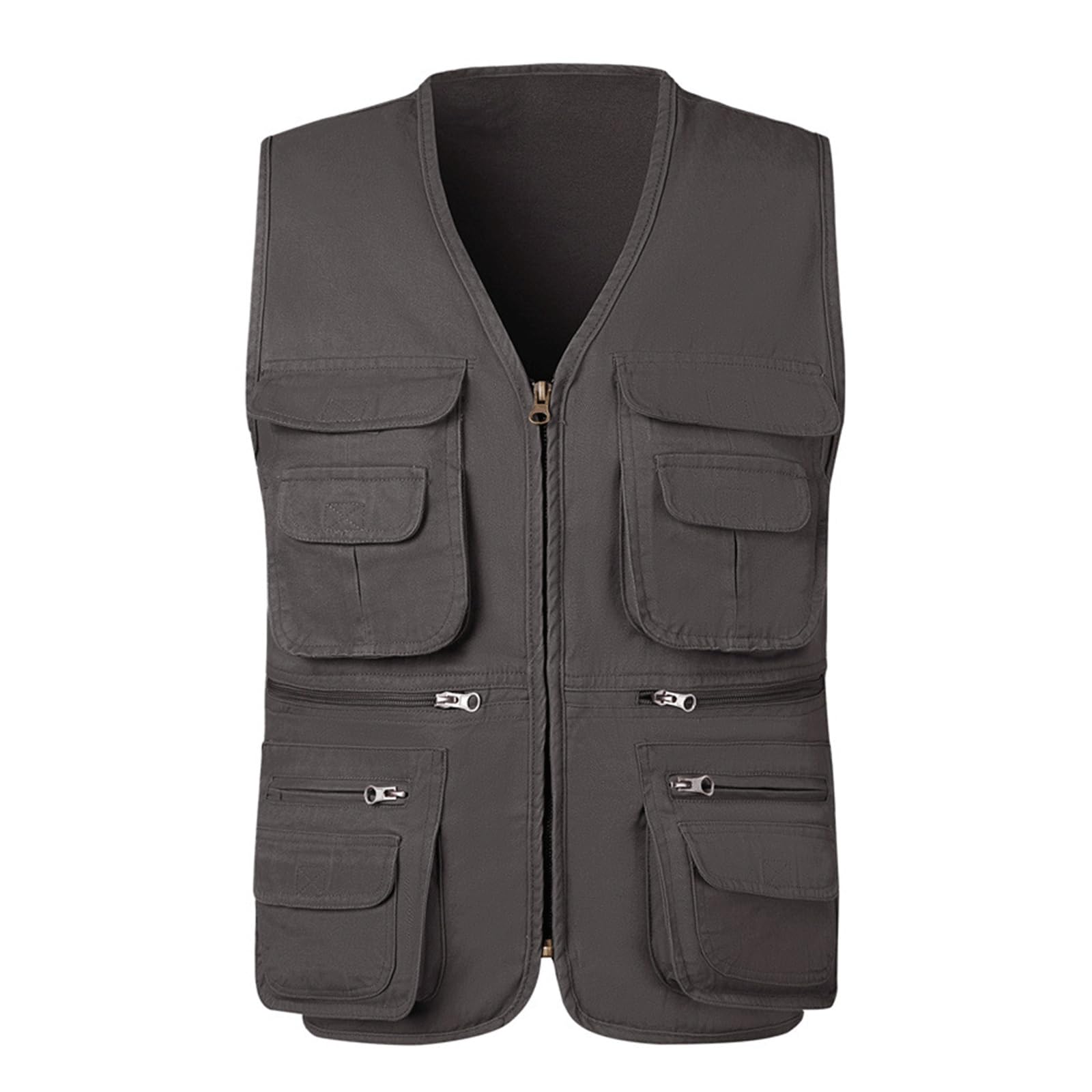 Wygwlg Gilet Da Viaggio Da Uomo, Gilet Safari Da Caccia Fotografico In Cotone, Giacca Da Lavoro All'aperto Multitasche