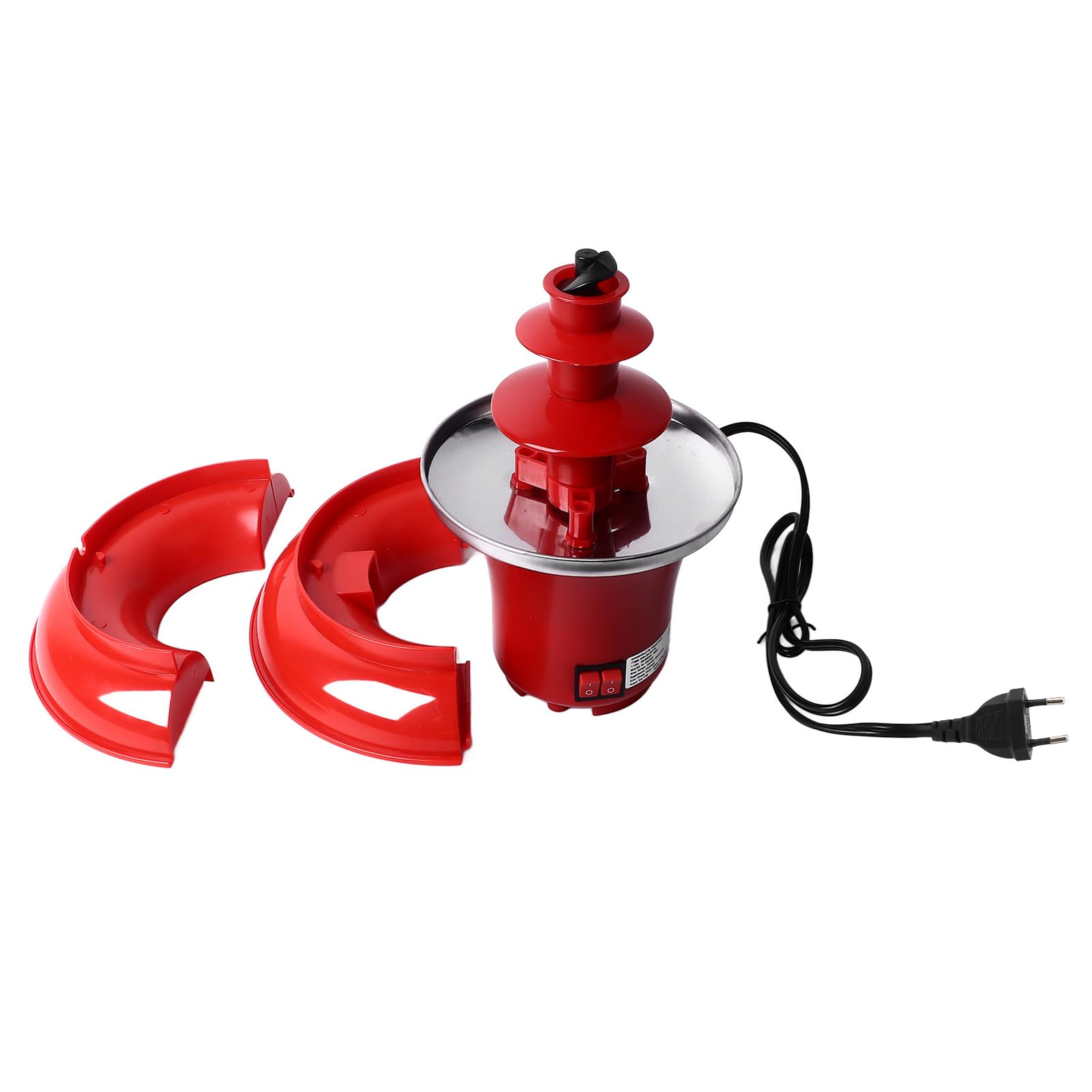 Machine à Fontaine à Chocolat à 3 Niveaux, Ensemble de Fontaine à Fondue au Chocolat électrique de 17 Oz avec Plateau de Service pour Fête D'anniversaire Mariage Chocolat Nacho