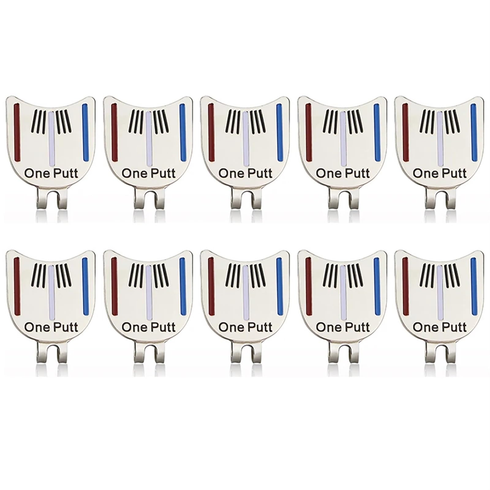 Clip de Marcador de Golf Marcador de Pelota de Golf One Putt con Clip magnético for Sombrero, Herramienta de alineación de colocación(10pcs)