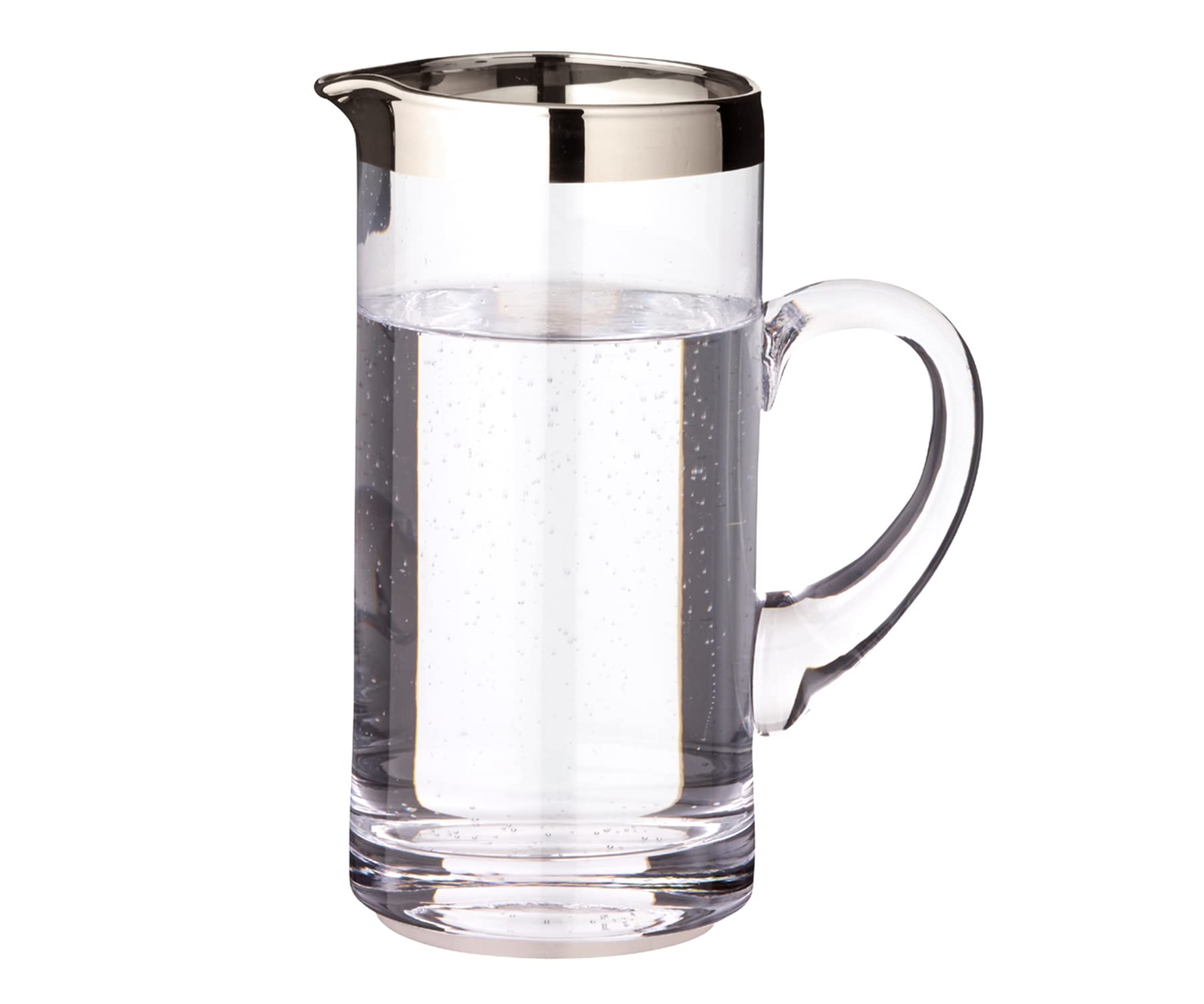 EDZARD Jarra Robert, vidrio soplado con borde de platino, altura 20 cm, capacidad 1 litro, cántaro, jug, taza, pitcher, jarron, para agua, zumo, té helado