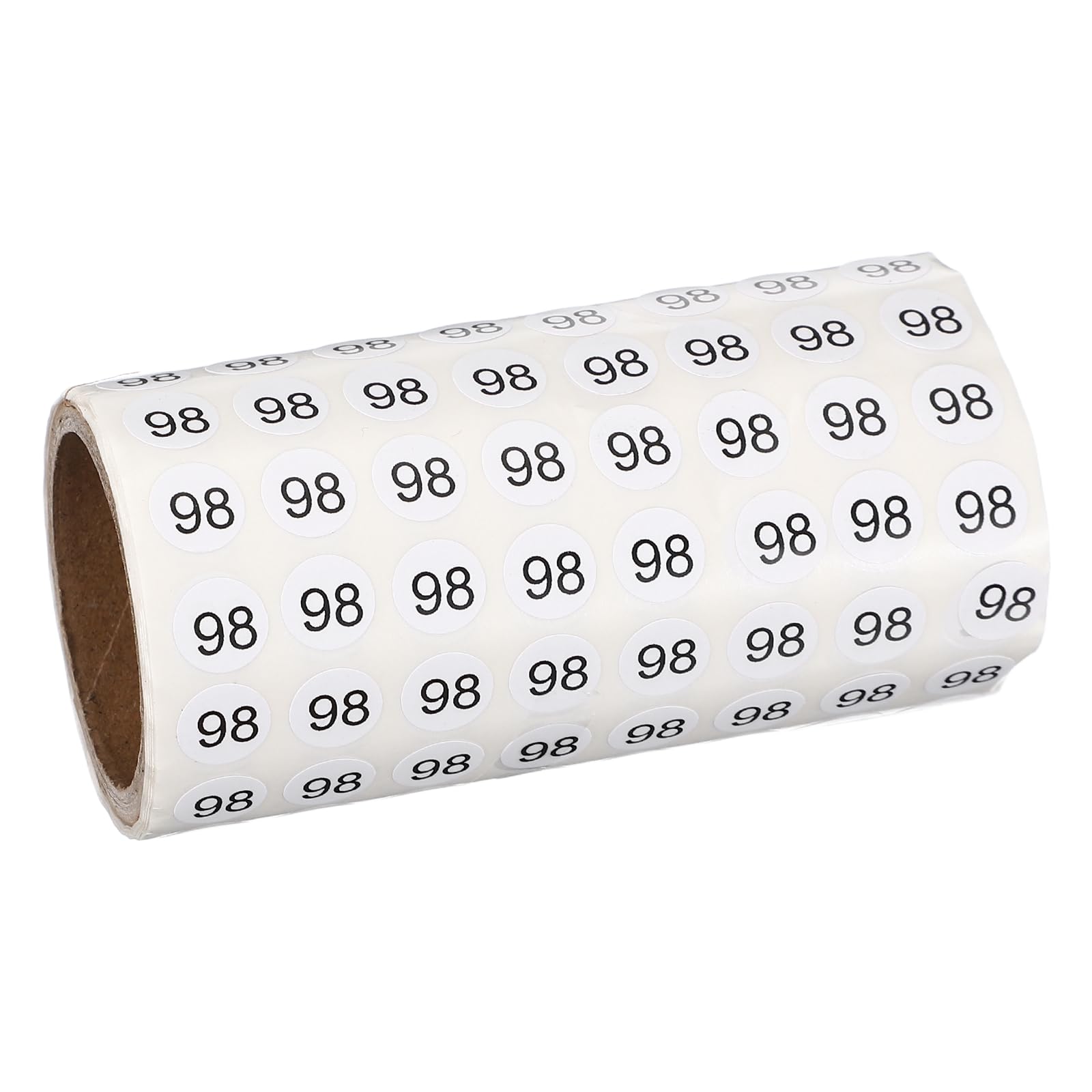 PATIKIL 1000pcs 0.4" Number Stickers, Mini Number 98 Sticker Numbers Labels Round Small Vinyl Self Adhesive Label Circle Decals 1 Roll Dots for Photo Album Poster Organize Inventory, Black