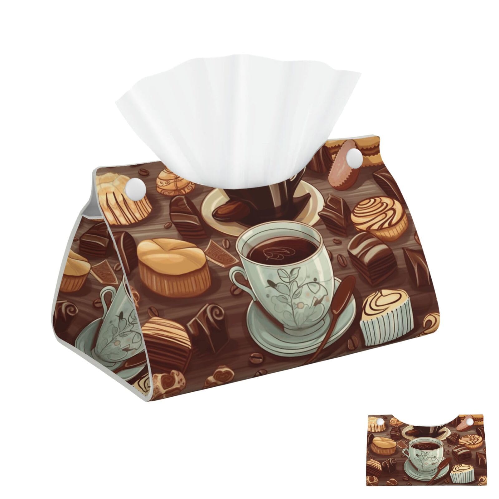 Coffee and Sweets Sugar Chocolate Tissue Box Cover Square Cube Boxes
