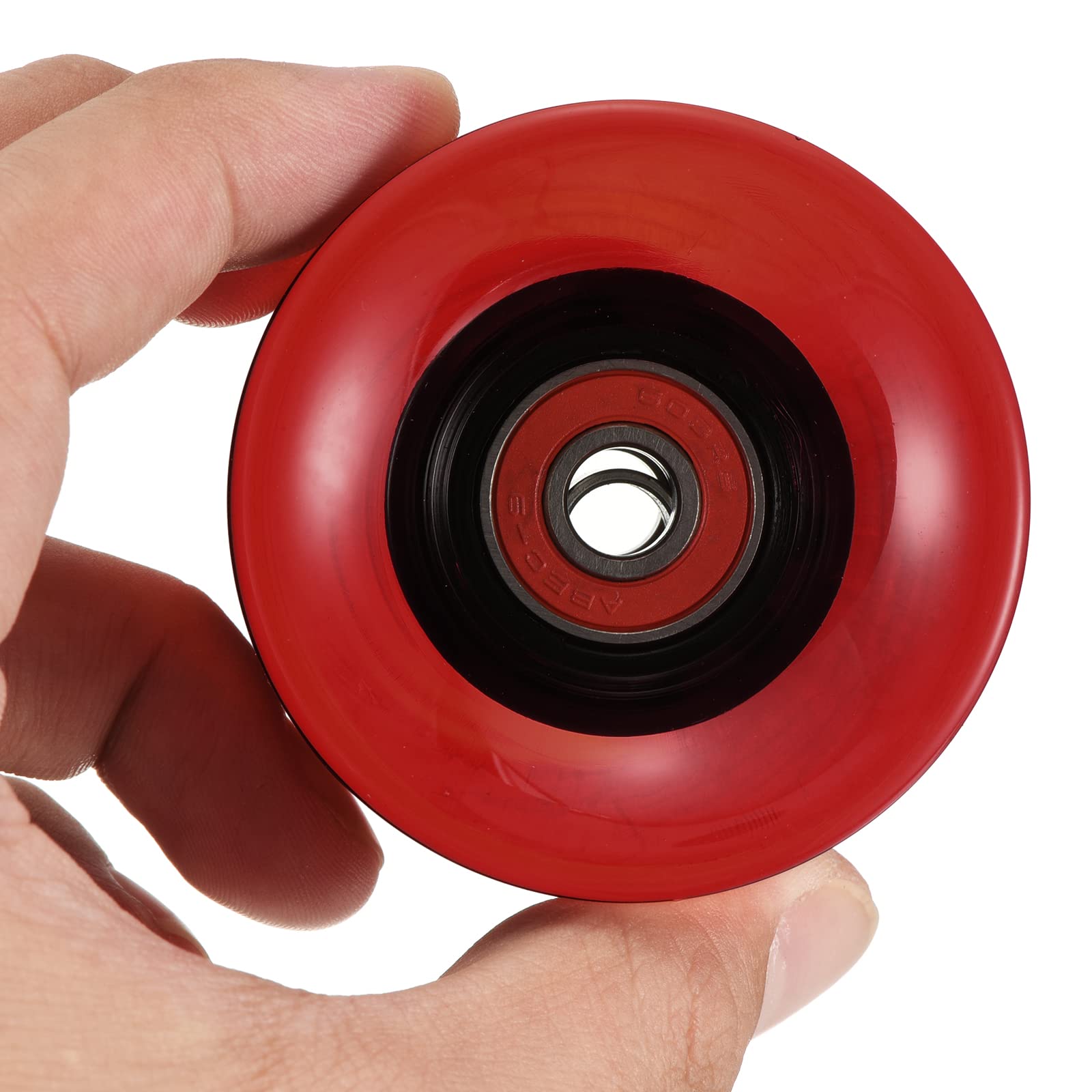 PATIKIL 60mm Longboard Ruote con Cuscinetti ABEC-9, 4pz Street Ruote per Skateboard Cruiser Ruota Sostituzione 80A, Trasparente Rosso