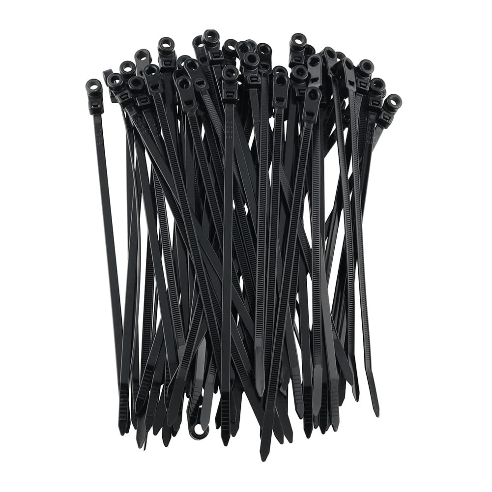 300Pcs Screw Hole Cable Ties Reusable Fixed Nylon Cable Ties Self-Locking Cord Tie Straps Fastening Loop Easy Install Easy to Use