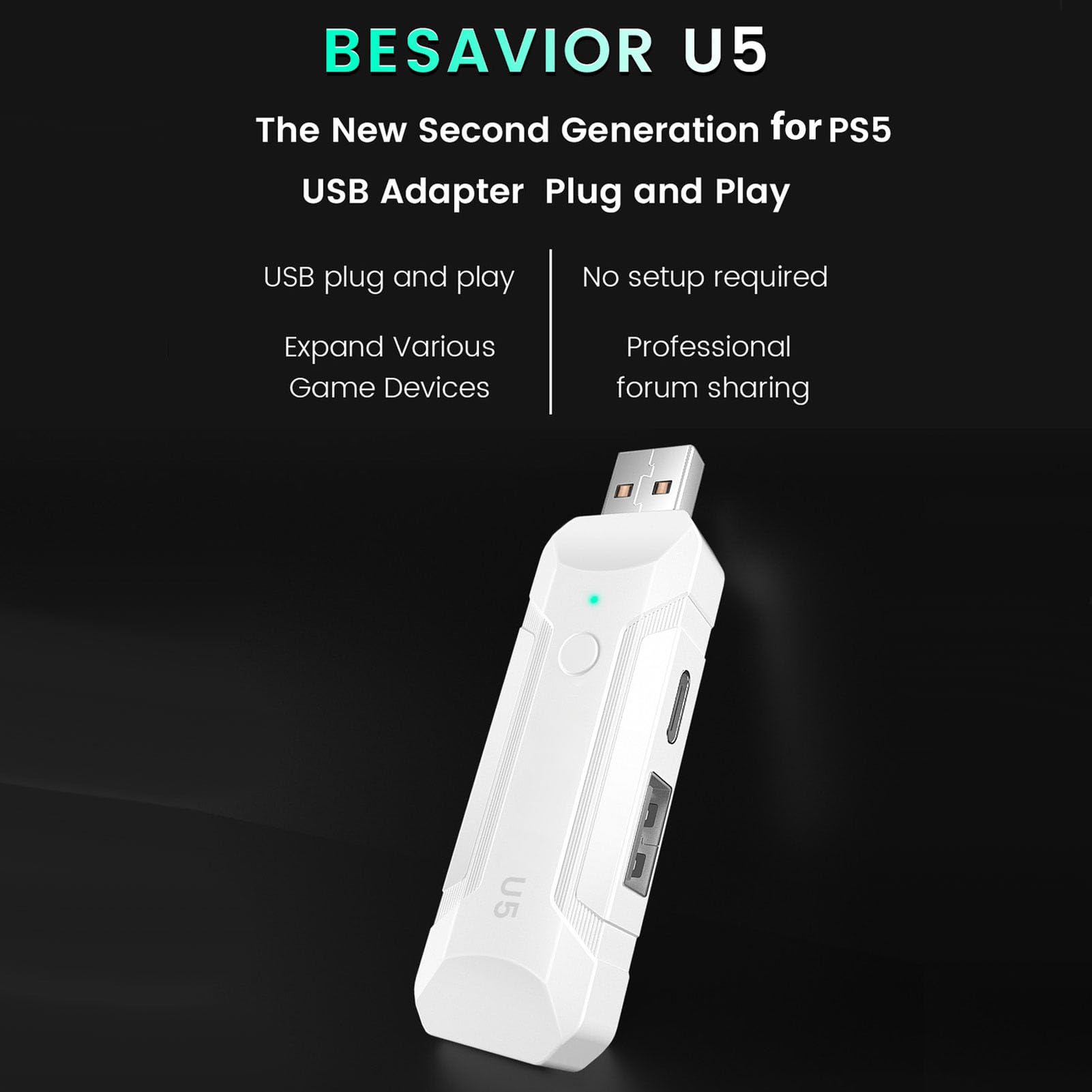 Adattatore Controller USB, per Adattatore di Gioco Conversione Segnale Adattatore USB Professionale per Supporto Controller Multipli, Tastiere Compatibili, Mouse,