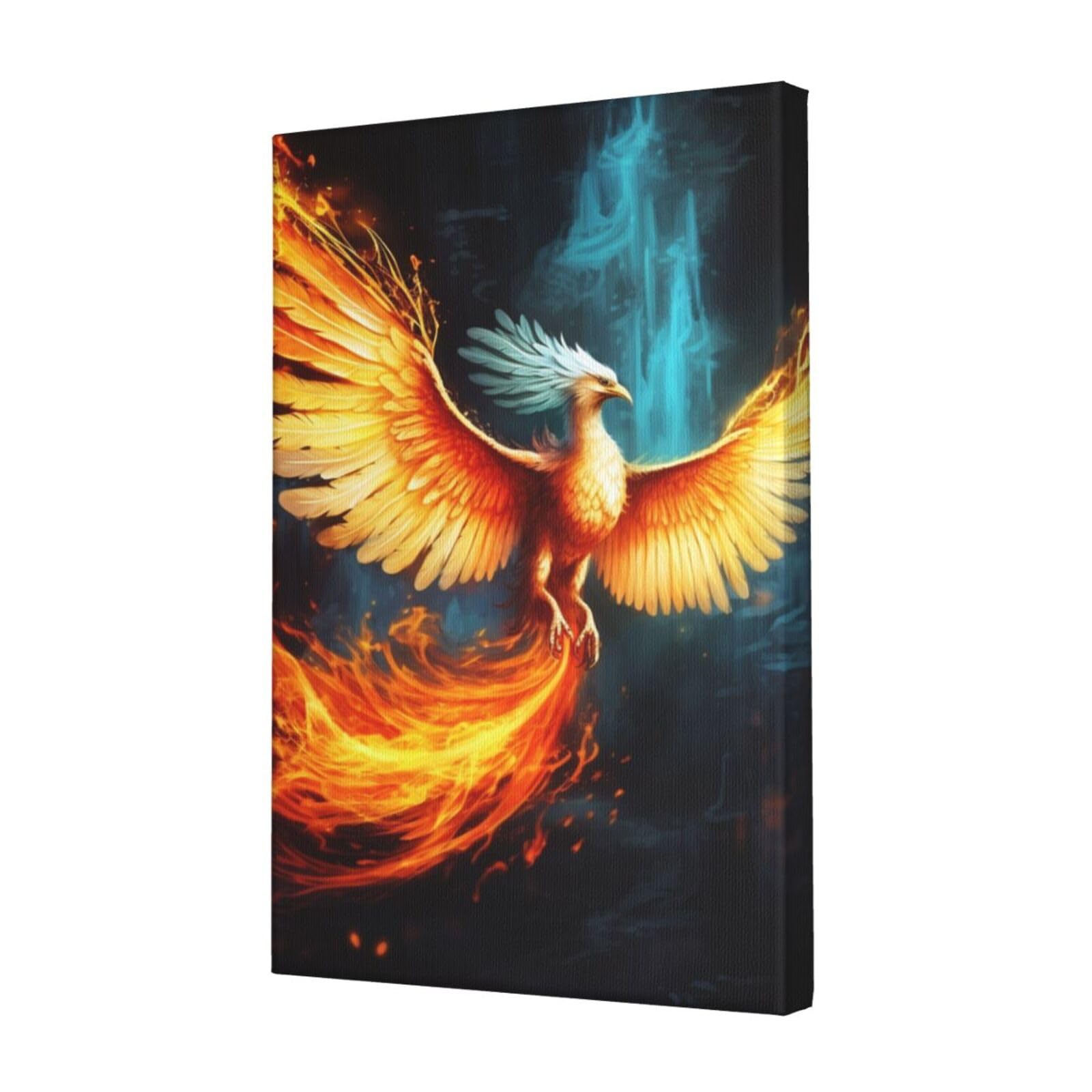 FodPand Beautiful phoenix Canvas Wall Art for Living Room Wall Decor 12"x18" Modern Artwork Painting Pictures Hanging Canvas Prints Aesthetic Wall Art for Bedroom Bathroom Office Wallart Decor