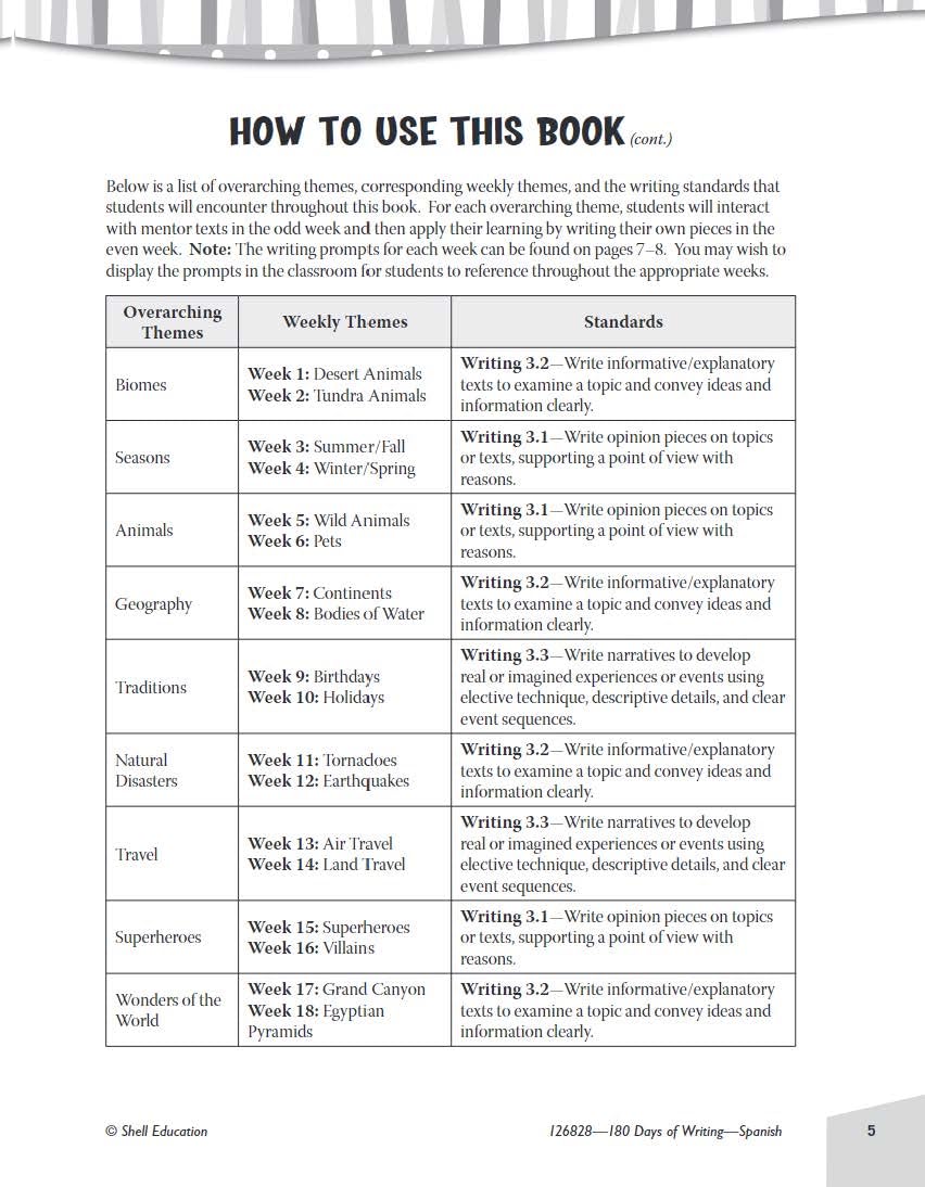 180 Days(tm): Writing for 3rd Grade Spanish Practice Workbook for Classroom and Home, Cool and Fun Practice Created by Teachers (180 Days of Practice) (Spanish Edition) - Image 4