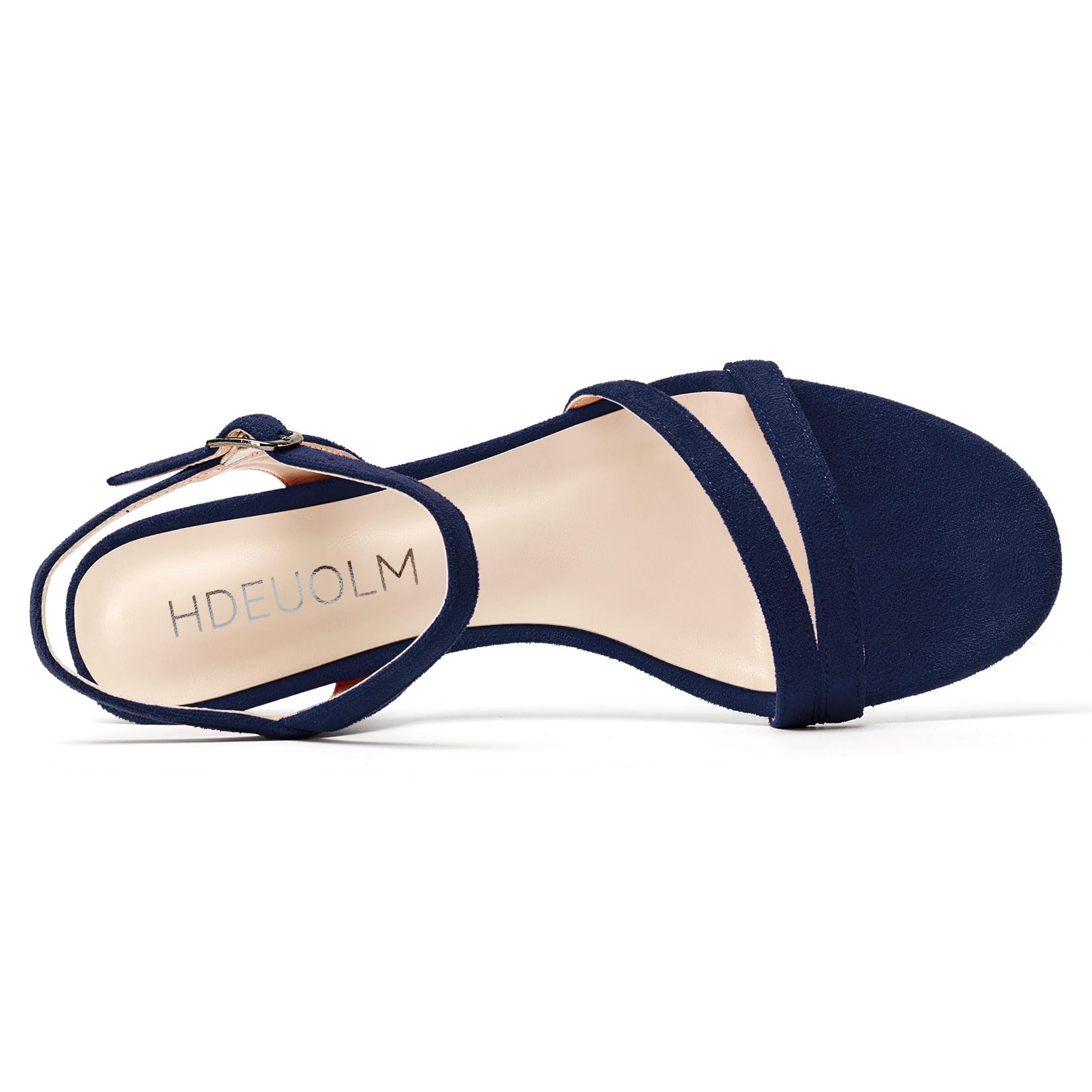 HDEUOLM Mujer Bajos Gatito Heel Abierta Punta Sandalias Correa Tobillo Slingback Cierre con Hebilla de Boda Fiesta Dress Verano 3 CM Heels