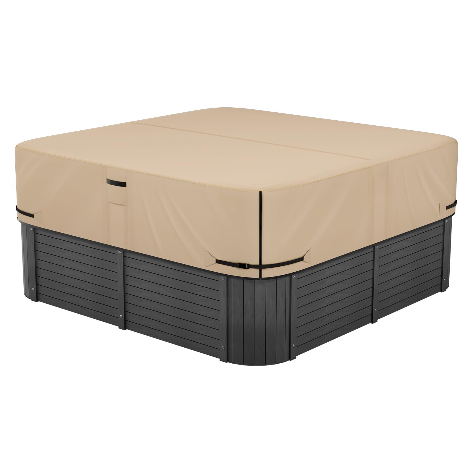 VEVOR Housse de Protection pour Spa extérieur, 2285 x 2285 x 508 mm, Couverture pour Spa, résistante aux intempéries et à l'eau, Tissu Oxford 600D Robuste et résistance à la déchirure 950N, Marron