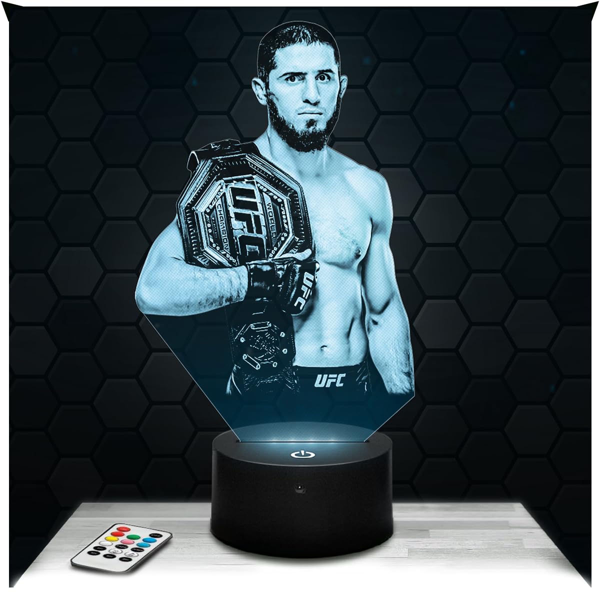 Lampephoto.fr - Islam Makhachev MMA 3D Lamp Decoration Free Martial Arts, Gift idea for Men Islam Makhachev MMA Adult Night Light Room Decor, Original Christmas, Gift idea for Men, Gifts Merchandising