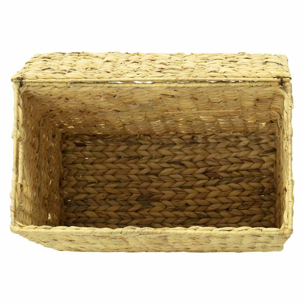 4-tlg. Korb-Set Bad Wasserhyazinthe, Wäschekorb, Aufbewahrungskörbe, Mülleimer, Flechtkorb mit Eisenrahmen