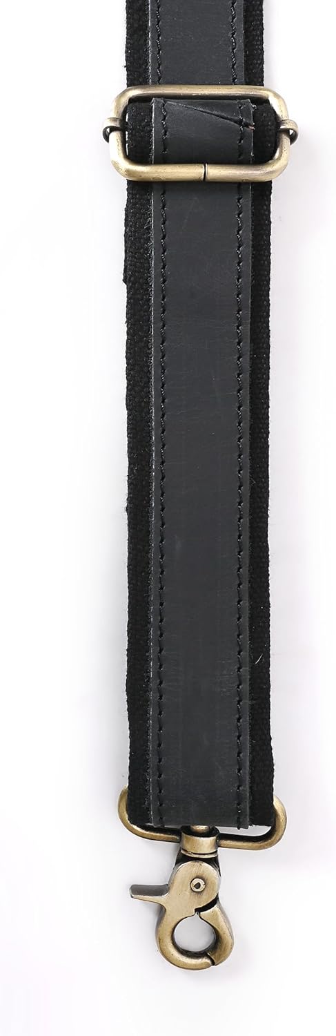 Autentico Premium Tan Leather Travel Bag Strap Adjustable Replacement Shoulder Strap Extra Wide Padded Design for Weekenders, Carry-Ons, Duffels Genuine Leather Comfort (Black) - Image 4