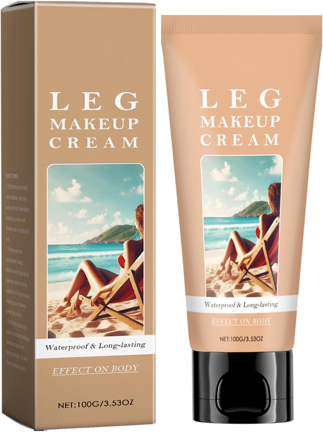 Leg Makeup, Water Resistant, Varicose Veins/Scars Tattoo Cover for Perfect Body Without Transfer, Body Makeup, Opaque Cream, Perfect Looking