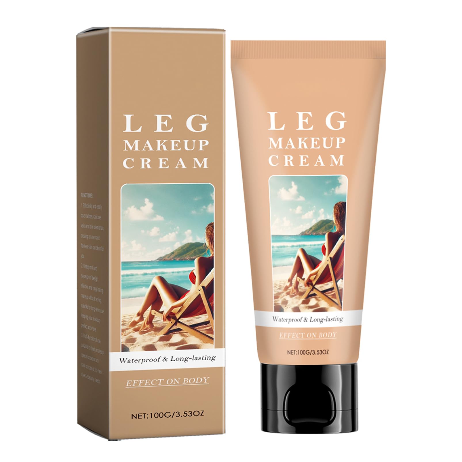 Trucco per gambe impermeabile, copertura per tatuaggi e vene varicose/cicatrici, fondotinta senza trasferimento, crema per il corpo, correttore
