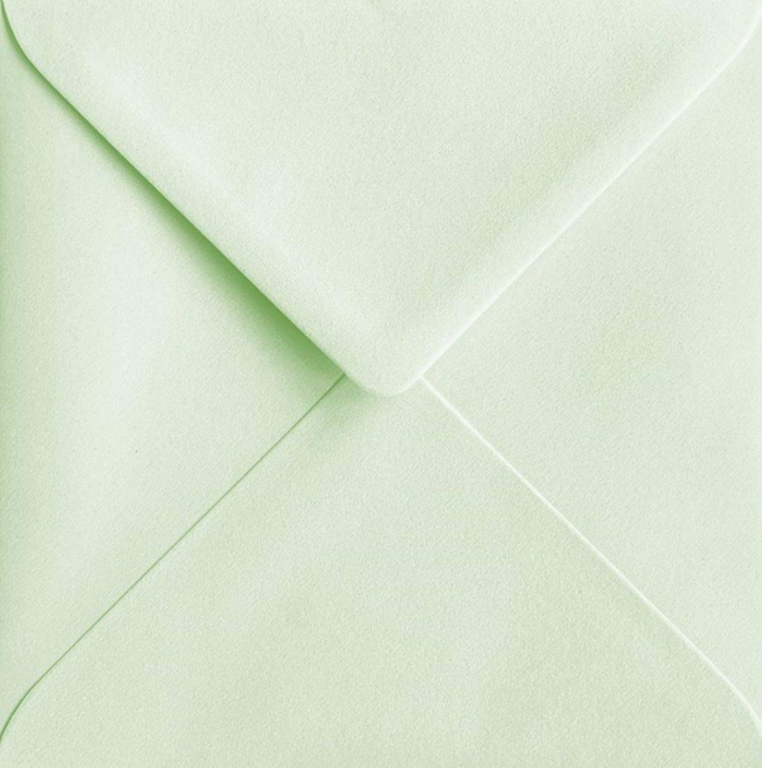 6x6 Apple Mint Green Coloured Square Envelopes Gummed 100gsm Pack of 25
