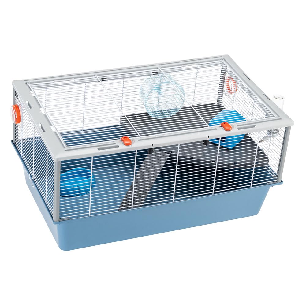 Ferplast Gabbia Roditori CRICETI 15 per Criceti, in Metallo, Accessori inclusi: Mangiatoia, Beverino, Casetta, Ruota, Ripiano, Scaletta. 78x48xh39cm