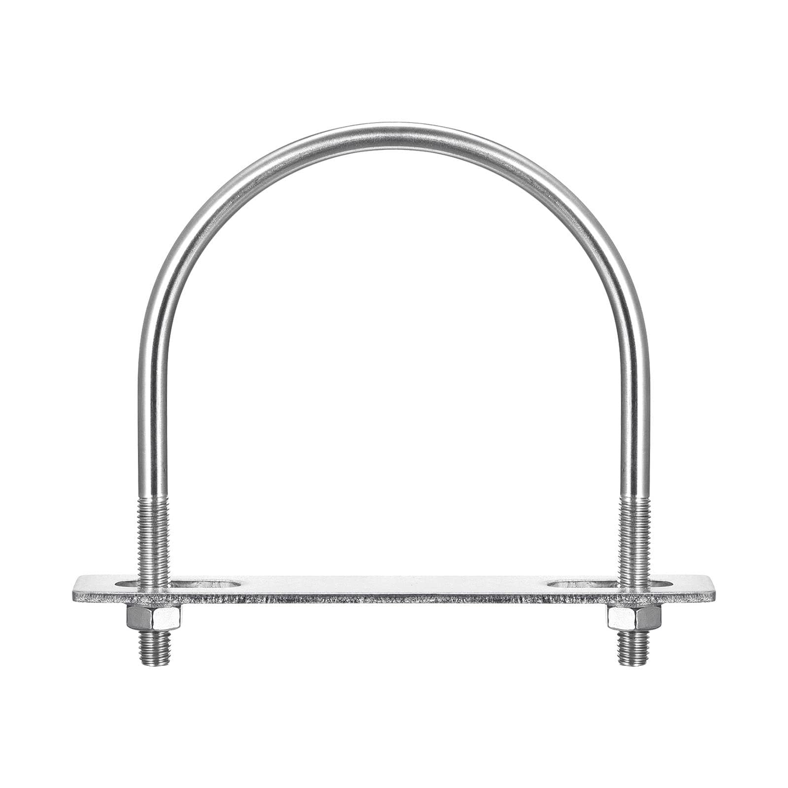 TA-VIGOR 2 sets M8 Round U-Bolts, 102mm Inner Width 130mm Length 304 Stainless Steel U-Bolts with Nut, Plate