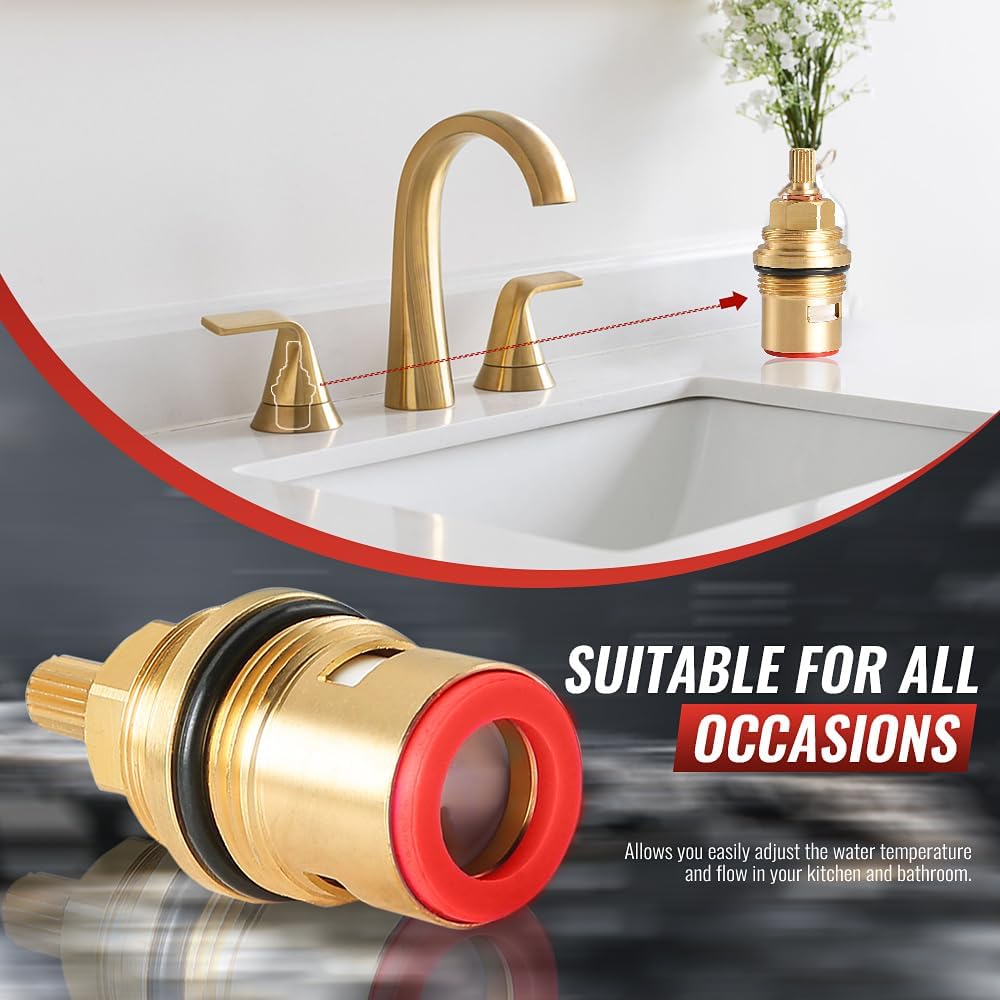 Replacement Ceramic Cartridge for Grohe 45888000, Bathroom Sink Faucet Cartridge Replacement Parts 3/4-Inch Use for Wall Mount Valves and Roman Tubs (45888000 Hot)