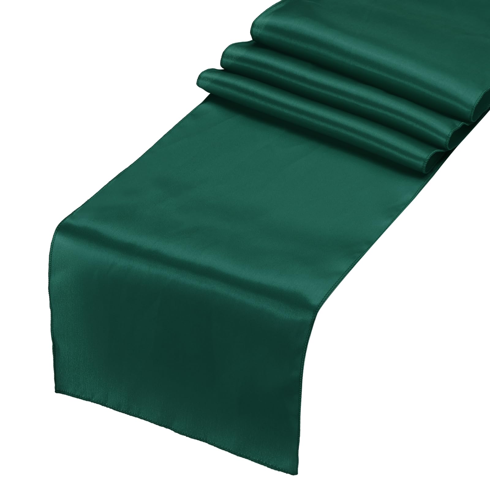 Chemin de table en satin vert foncé 30x274 cm pour décoration de fête Lot de 6