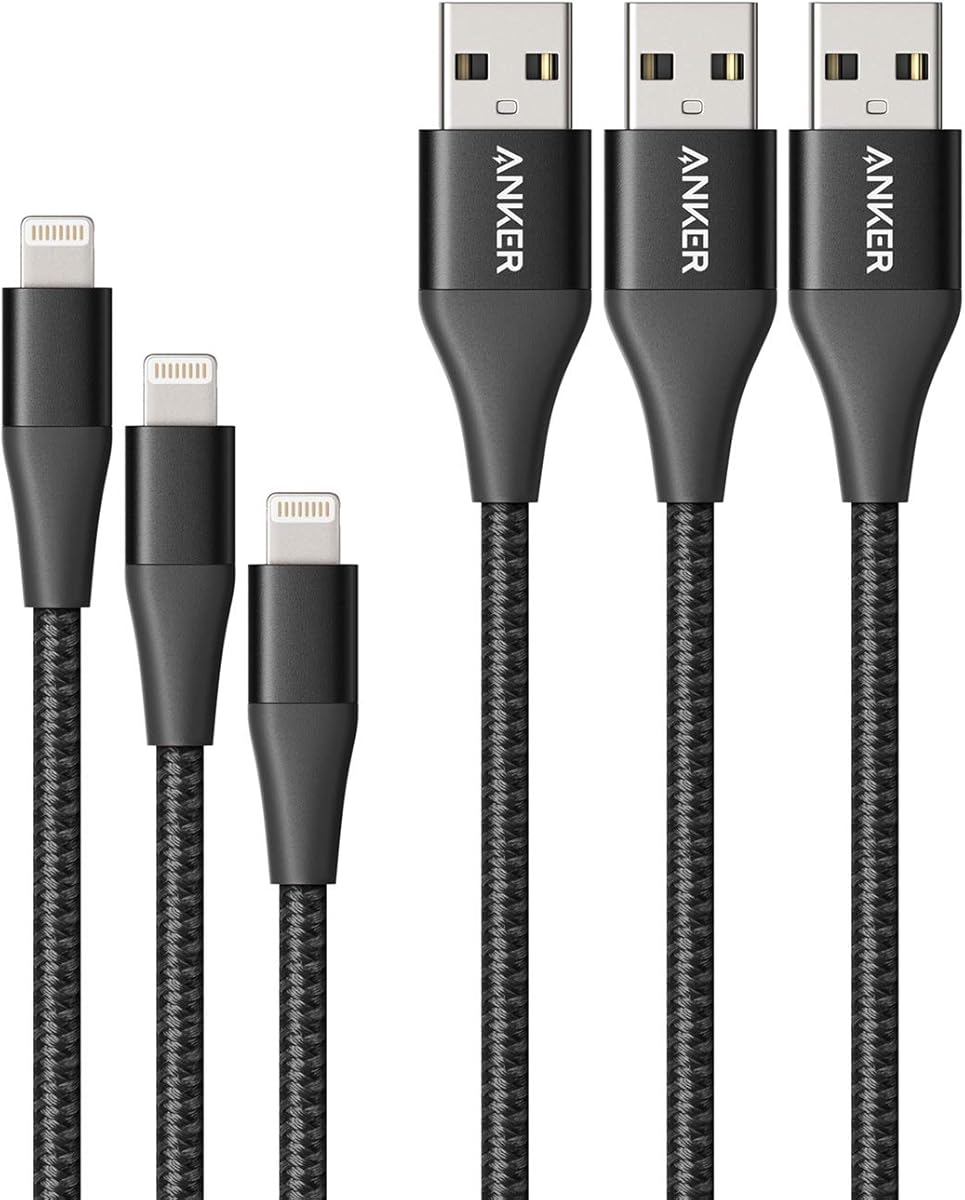 Anker Powerline+ II iPhone Cable 3x Black (0.9m, 1.8m, 3m )
