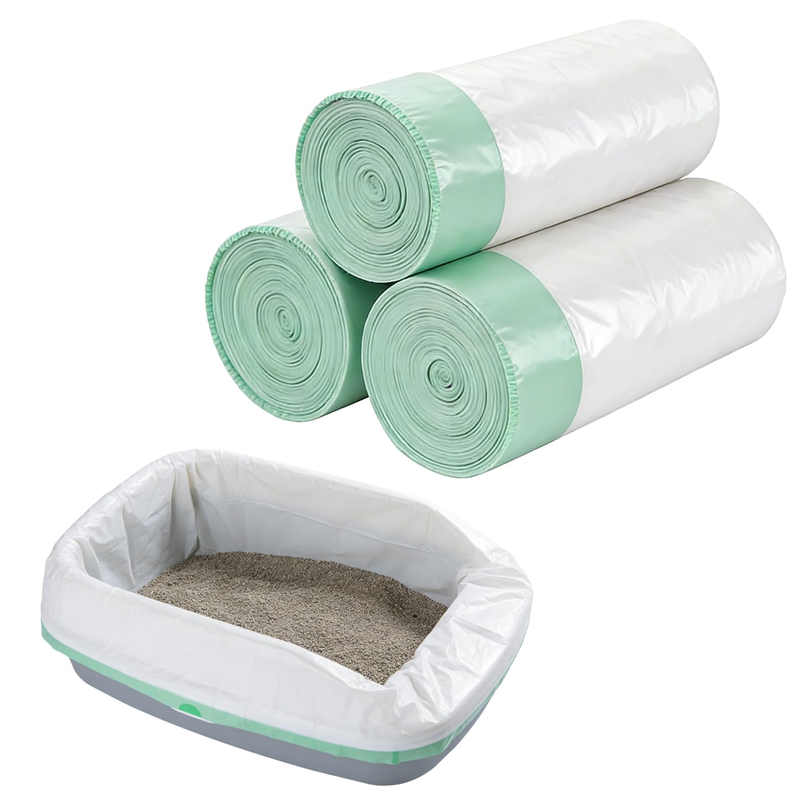 60 sacchetti per lettiera, sacchetti per toilette per gatti, per toilette elettrica autopulente, biodegradabili, impermeabili, resistenti allo strappo, 58x35 cm