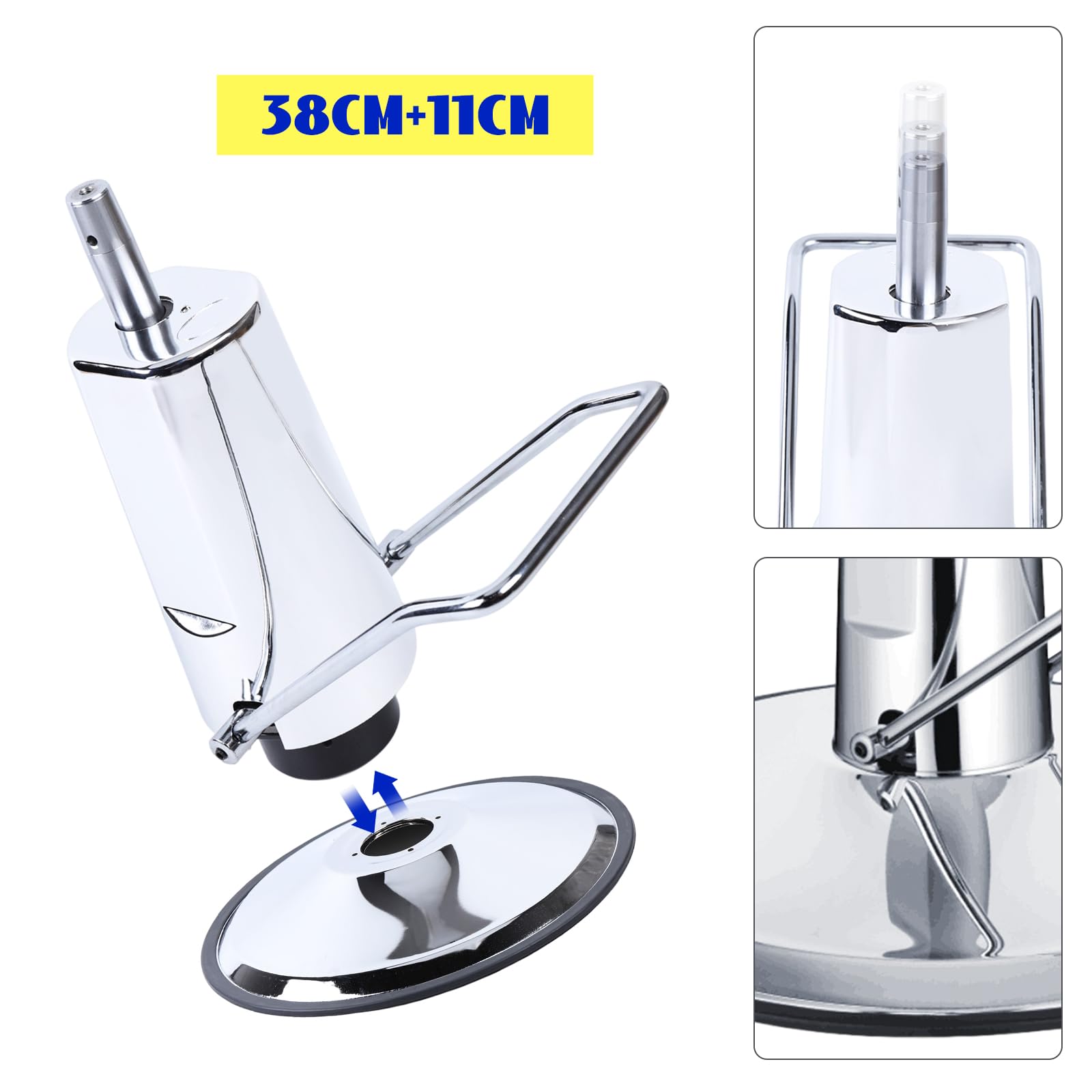 GMSLuu Barber Hydraulic Pump with Base Beauty Salon Hydraulic Replacement Pump for Hair Stylist, Adjustable Barber Salon Styling Chair Replacement Lift 661 lbs Capacity