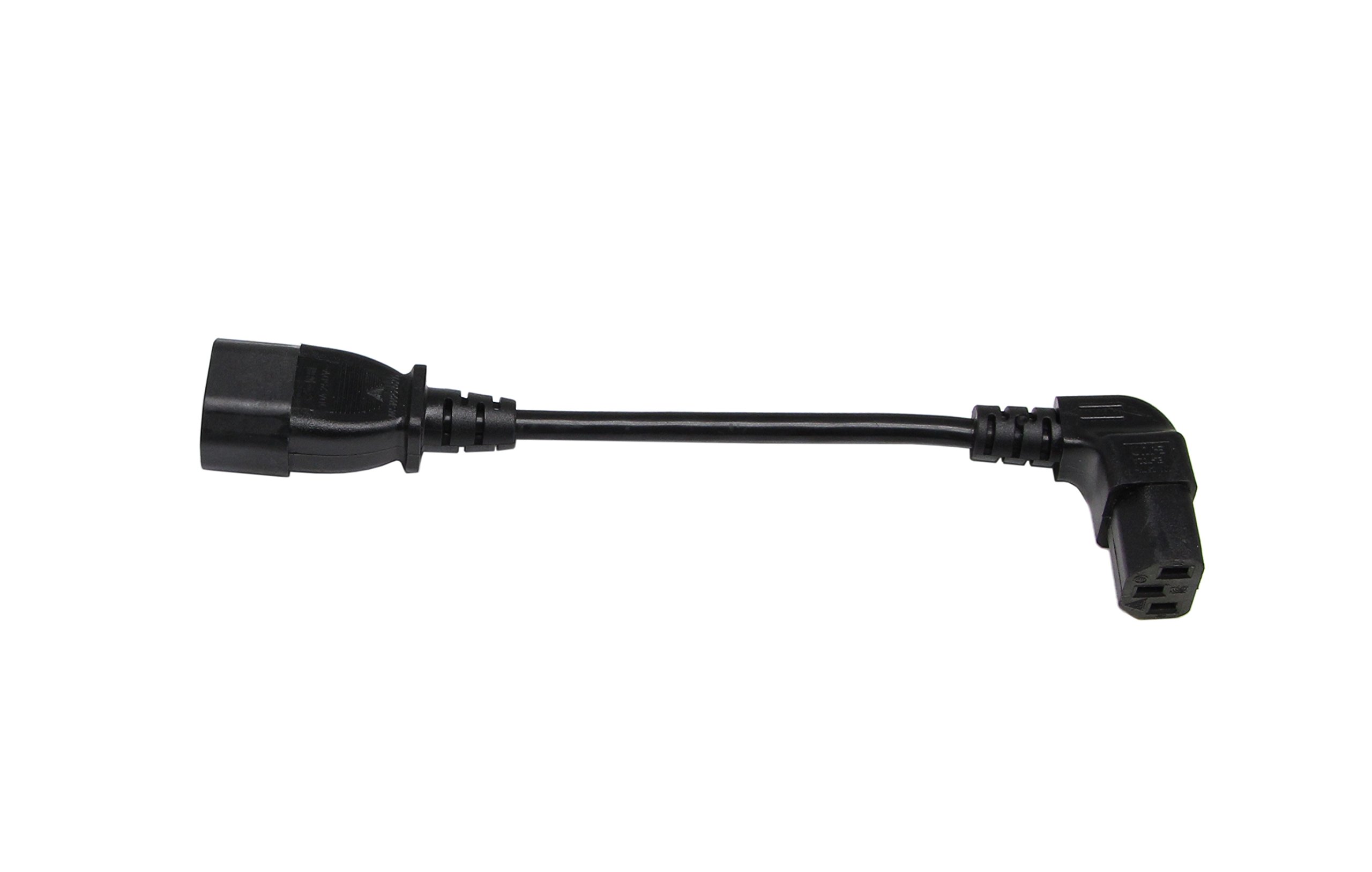 CERRXIAN Rallonge IEC C13 à C14 90° - 20cm 10A 250V - Pour PC, écran, TV - Connecteur Coudé