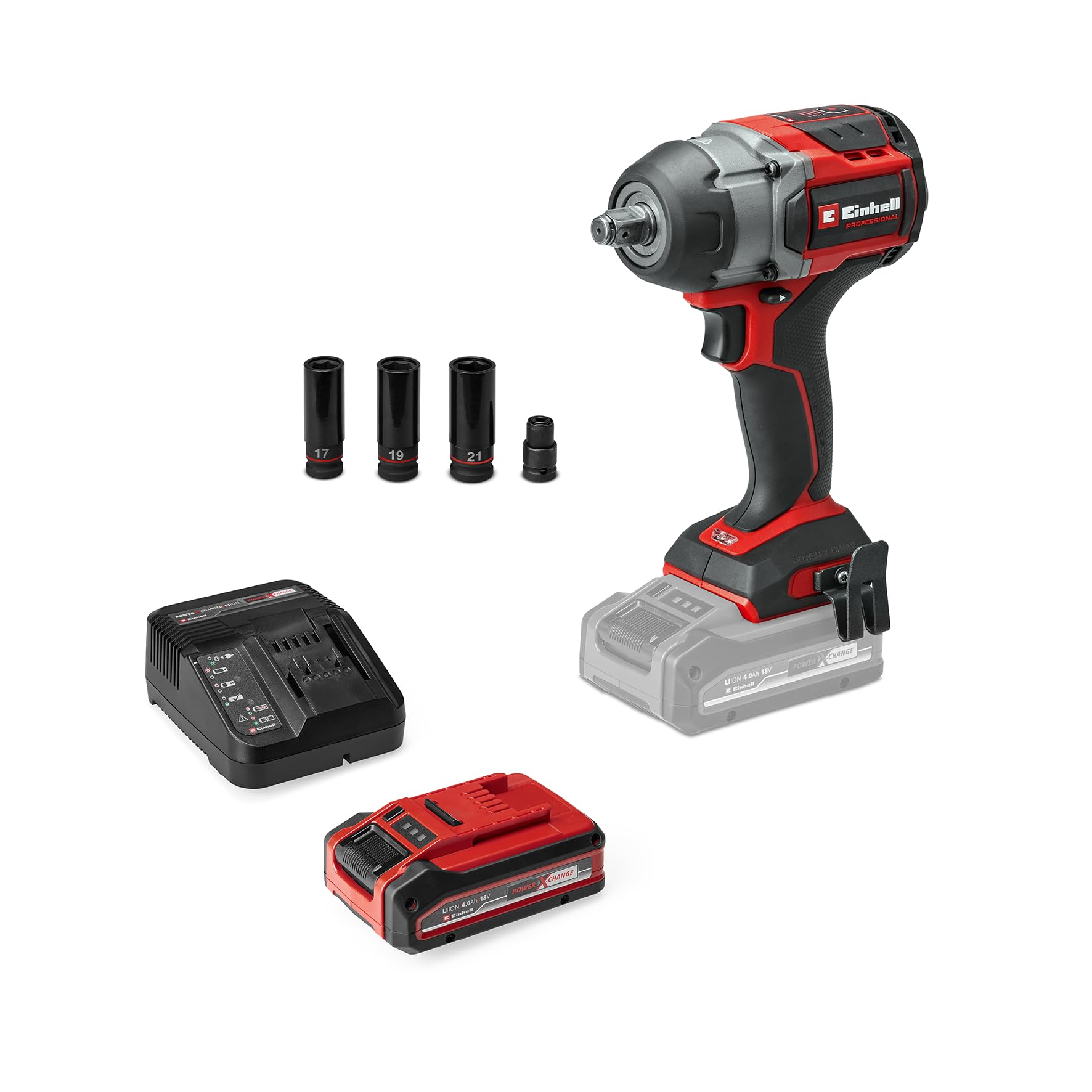 Einhell Professional Akku-Schlagschrauber TP-CW 18/750-C Li BL PXC (18 V, 750 Nm Drehmoment, Außenvierkant-Aufnahme, inkl. 4,0 Ah PLUS Akku & Ladegerät)