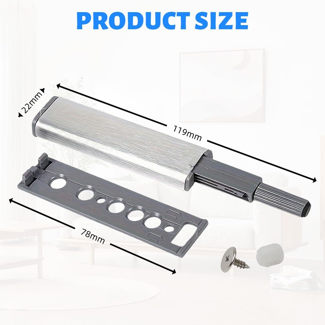 Calamite per Mobili Chiusura, 4 Pezzi Push Pull per Ante, Chiusure Magnetiche con Apertura a Pressione, per Ante di Armadietti, Cassetti e Mobili