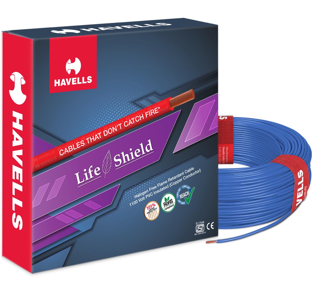 Havells Lifeshield Cable WHFFZNBA14X0 4 sq mm Wire (Blue)-image-11