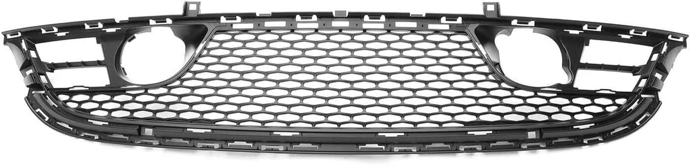 YHB Black Front Lower Grille Compatible with 200 2015 2016 2017 Chrysler 200 w/Fog Lamps hole