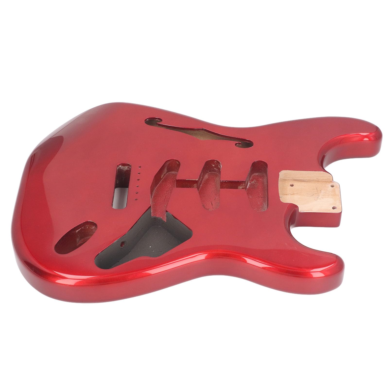 Jeffergarden Corpo per Chitarra Elettrica, Corpo per Chitarra Elettrica SSS in Legno Massello di Ontano con Finitura Lucida per Musicisti Stile ST (GSB12ST Rosso)